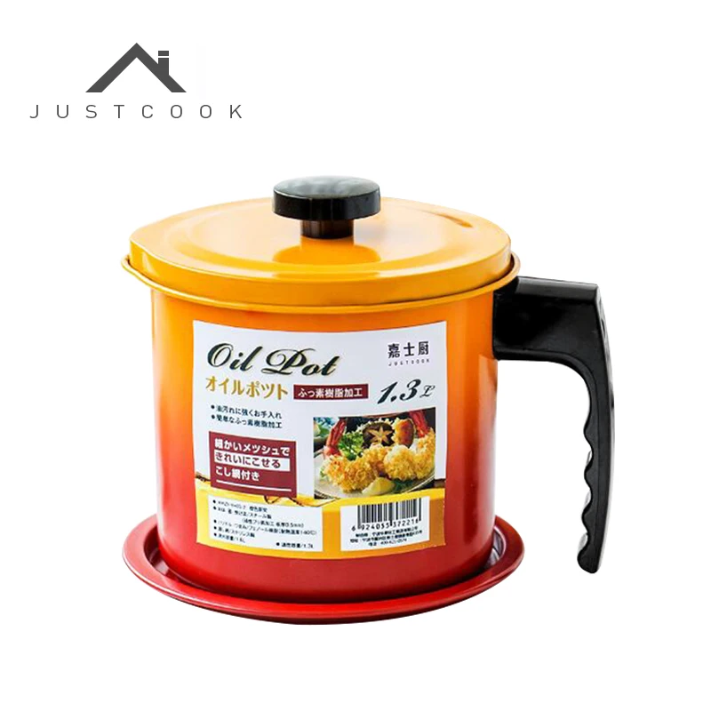 Justcook 1.3/1.6L إناء زيت الإبداعية النفط الحاويات مانعة للتسرب المقلية فلتر زيت يمكن زجاجة زجاجة تخزين المطبخ أدوات الطبخ