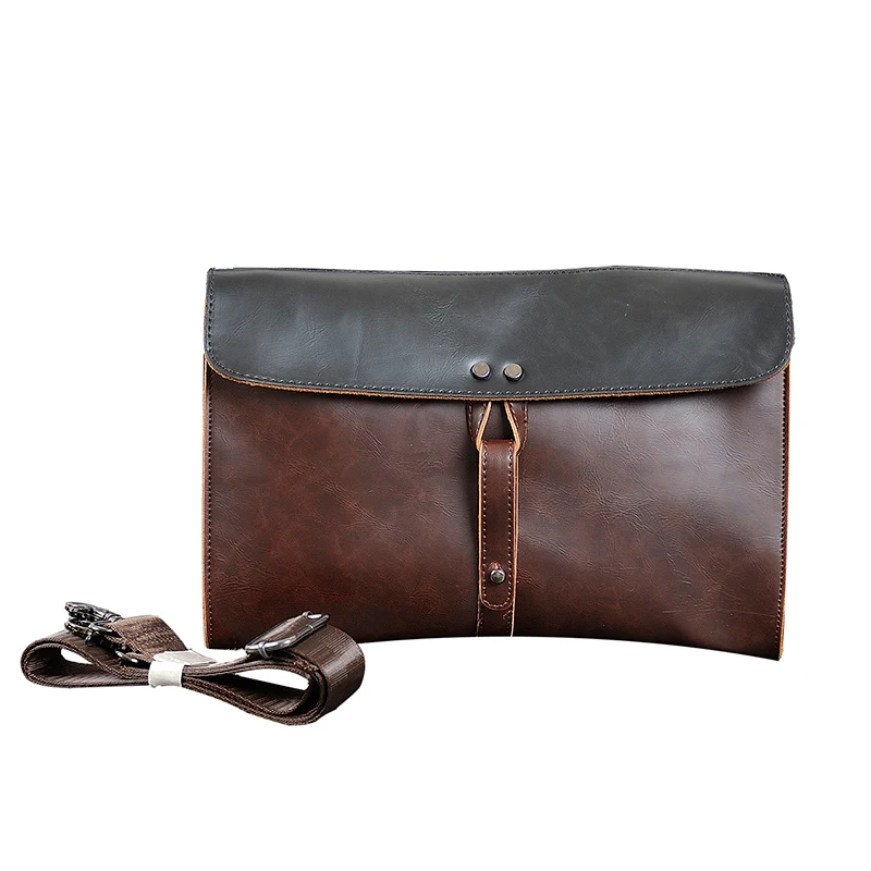 YIZHI, деловой мужской портфель, встроенная сумка для телефона, высокое качество, из искусственной кожи, сумки на плечо, сумка для компьютера - Цвет: brown