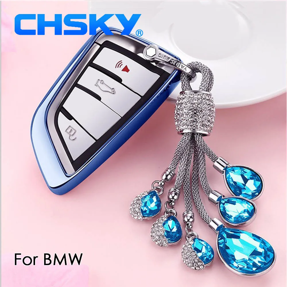 

CHSKY TPU For BMW key Case For BMW X5 E53 E70 F15 G05 X1 X6 7 Series 540 740 Car key cover Shell keychain Car Covers accessories