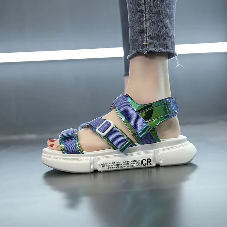 

2019 summer new comfortable simple thick sole sandals women comfortable Roman style casual shoes