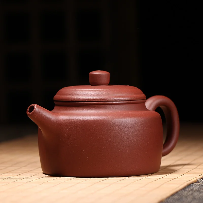 

250ml Free Shipping Yixing Purple Clay Teapot German Clock Pot Chinese Raw Ore Clear Cement Zisha Tea Pots