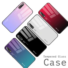 Gradient Aurora Tempered Glass Back Case For Huawei Mate 20 Pro P 20 Lite 20lite p20lite