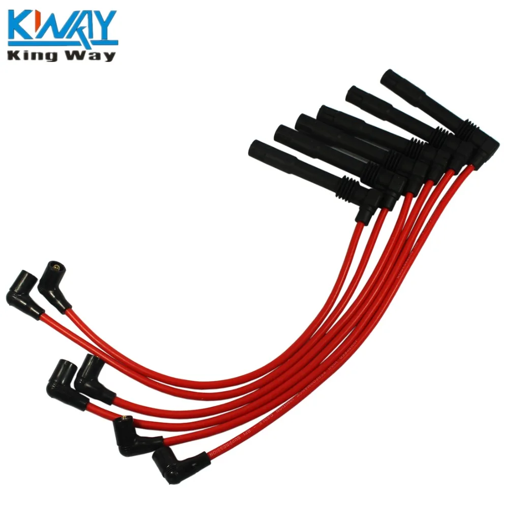 Бесплатная доставка King Way красный набор проводов свечей зажигания 57055 для Volkswagen