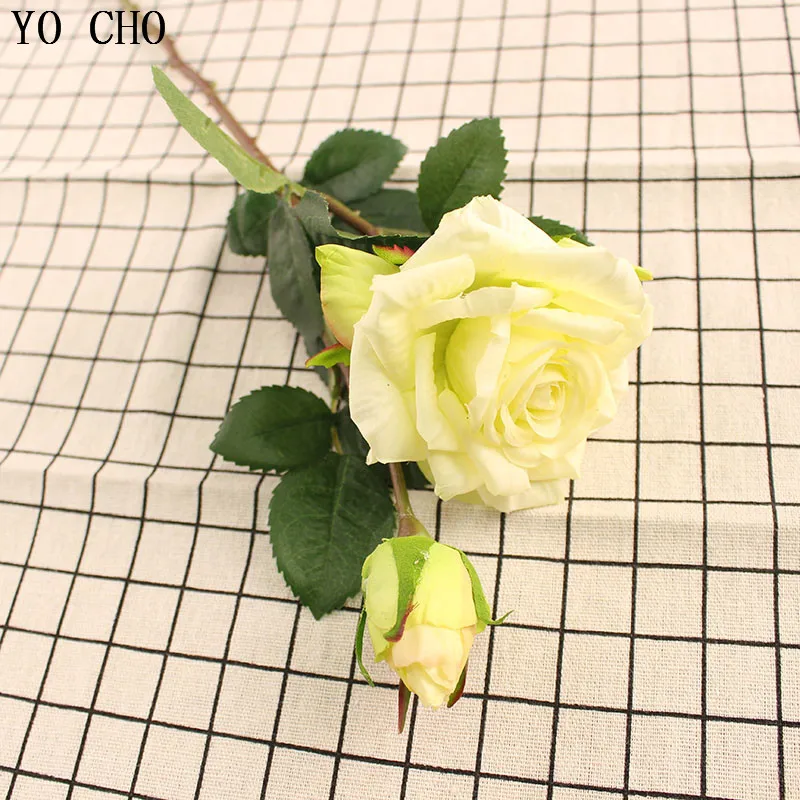 YO CHO 7 шт./партия, высокое качество, роза, искусственный цветок, свадебный декоративный цветок, украшение для дома, настоящий сенсорный цветок, свадебный букет