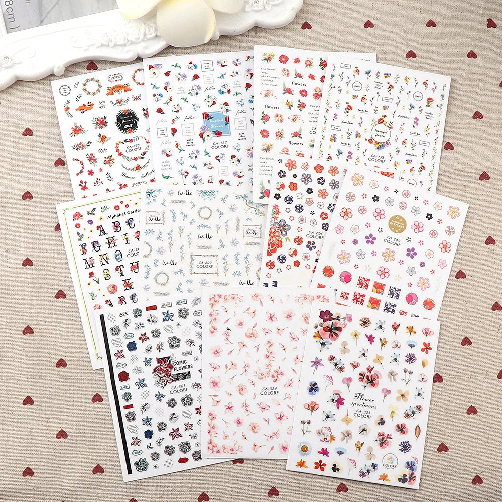 

1Pc Ultra-thin 3D Nail Art Sticker Colorful Small Flower Peach Blossom Adhesive Sticker 3D Manicure Sticker Nail Art Decor Wraps