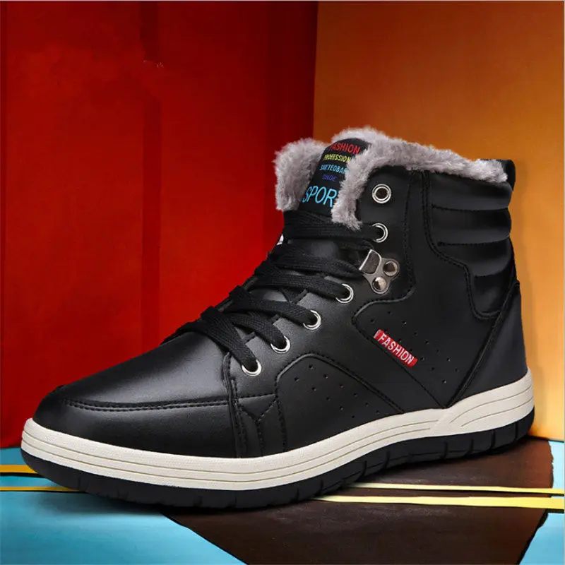 Winter Cotton Shoes Warm Plus Velvet Large Size Sports Shoes Men's Shoes Outdoor Running Shoes Thick Bottom Wear Sneakers 39-48