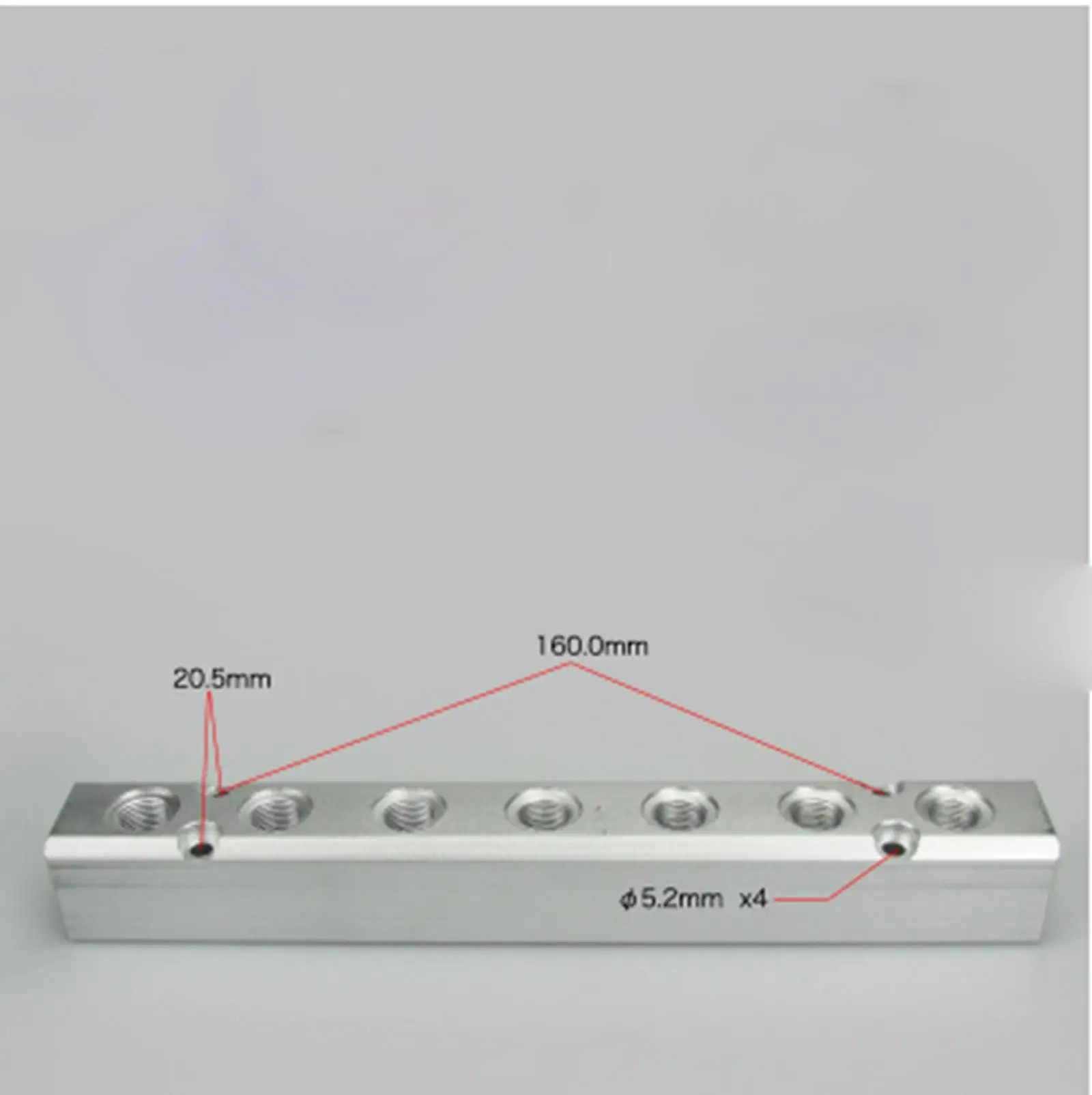 

G1/2" In G1/4" Out 7 Way 9 Ports 30x30mm Pneumatic Aluminum Manifold Block Splitter Adapter