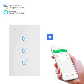 

Replacement For Alexa / Google APP 1/2/3 Gang Smart Home WiFi Touch Wall Switch Panel Interlligent Household Supplies