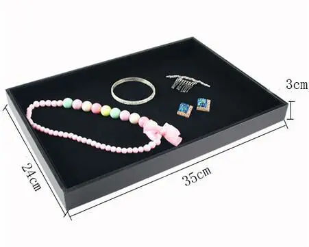 Hot Selling PU Frame Velvet Jewelry Organizer Jewellery Display Ring Box Necklace Earring Holder Various Models for Option