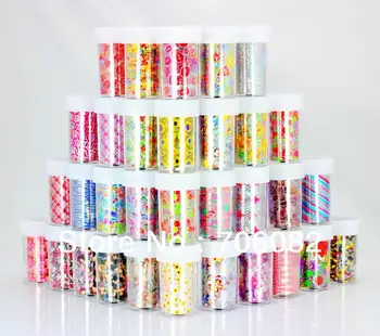 

56rolls/lot Latest Nail Foil Sticker Nail Decal 100*4cm Fashionable Nail Art Transfer Foil Sticker Decorations DIY Accessories