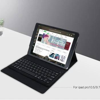 

Powstro 10.5"Wireless Bluetooth Keyboard Backlight Version Mini Keyboard Holster For IPAD Pro 9.7 Leather Case Protective Cover