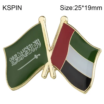 

Saudi Arabia & U.A.E. Friendship Flag Badge Flag Brooch National Flag Lapel Pin International Travel Pins Collections XY0485