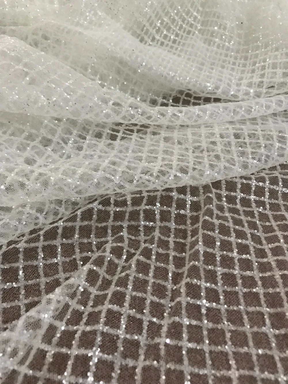 unique clear white French tulle lace with sparkly glitter SYJ 12288 ...