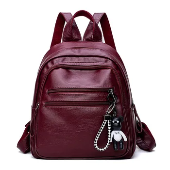 

Backpack women's 2018 ladies retro fashion wild student bag college wind backpack