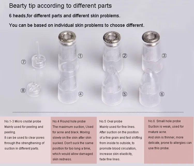6 наконечников, мини Алмазная дермабразия, пилинг кожи, машина для красоты, вакуумная машина для удаления черных точек/акне, оборудование для очистки лица