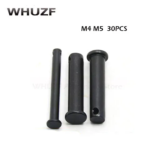 

30PCS M4 M5 GB882 Carbon Steel Dowel Pin Flat Headed Cylindrical Pin Dowel with Holes Shaft Split Pin Hole Round Flat ends