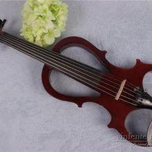 Одна 6 струнная 4/4 электрическая скрипка из твердой древесины 20-28# коричневый цвет