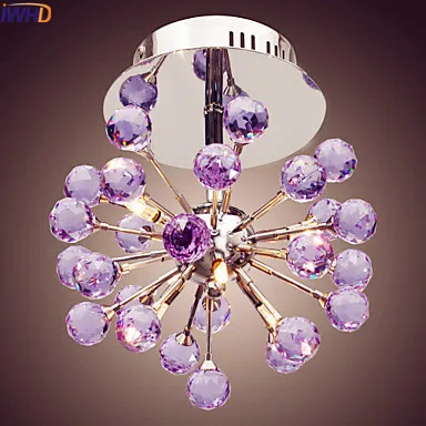 

IWHD Bule Modern Crystal Ceiling Lights Home Lighting Living Room Light Cristal LED Ceiling Lamp Luminaire lustres De Cristal