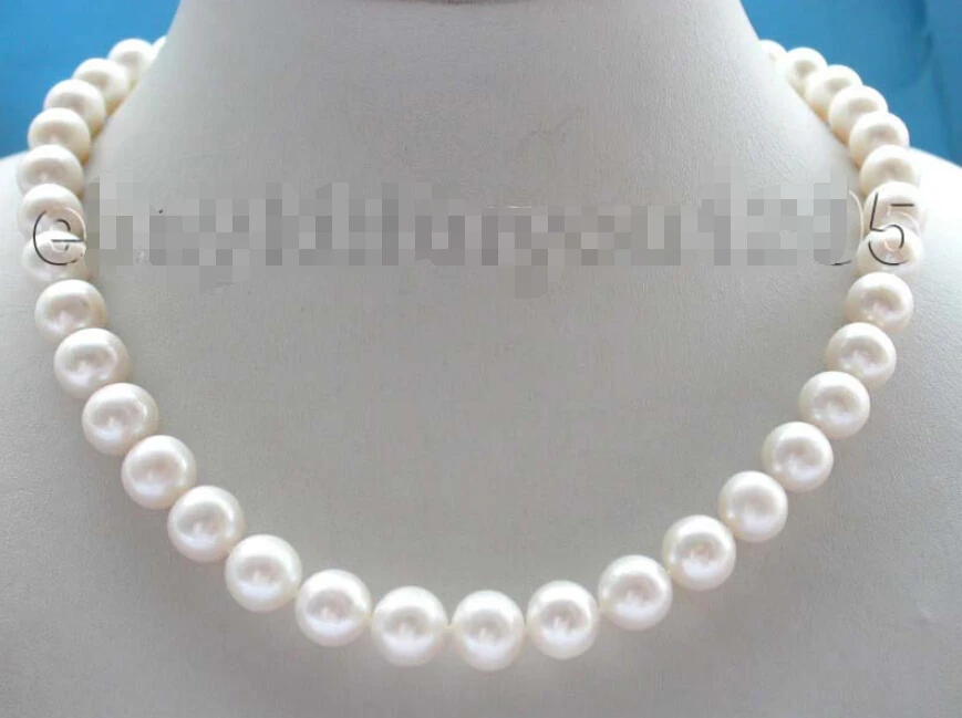 

Free shipping@@@@@ 17.5" 10-11mm White Round Pearl necklace