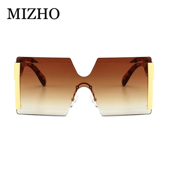 

MIZHO 2020 New Fashion Rimless Gradient Clear Sunglasses Women Luxury Oversized Celebrity Red Lens Sun Glasses For Men Colored