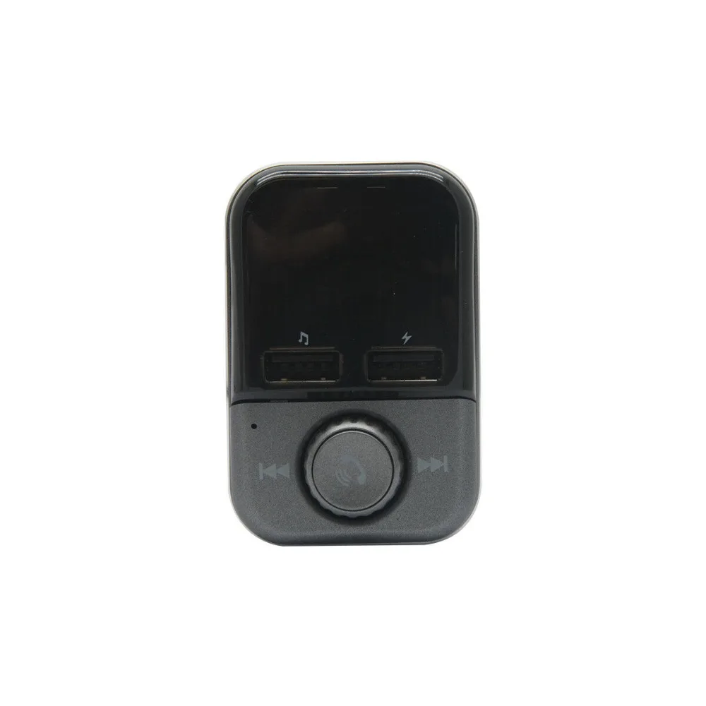 12 В Bluetooth 4,2 беспроводной громкой связи Автомобильный fm-передатчик mp3-плеер 2 зарядный комплект USB черный