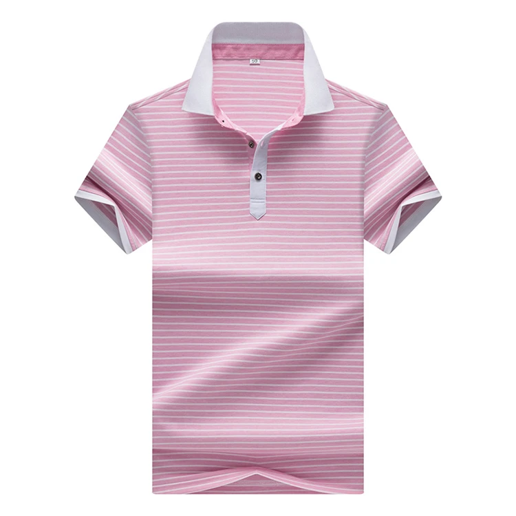 8208 Pink Hollirtiger, летние повседневные полосатые поло, мужские брендовые футболки с коротким рукавом, 95% хлопок, эластичные поло, бейсбольные, облегающие Топы - Цвет: 8208 Pink