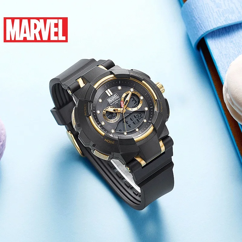 Дисней спортивные женские часы Marvel dмногофункциональные 100 м водонепроницаемые электронные часы Капитан Америка натуральная m-9100