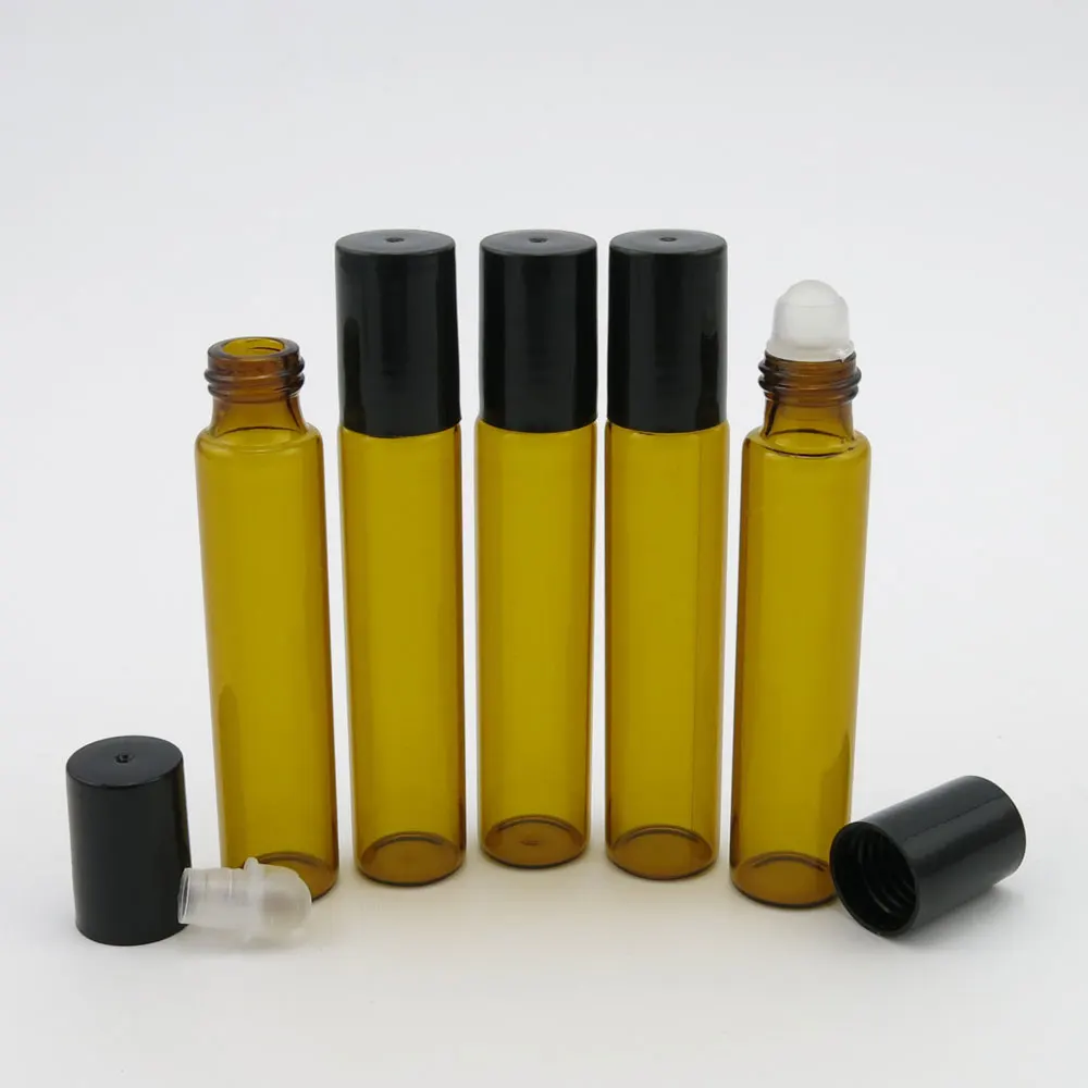 Buy 50 X 10ml Amber Glass Roll On Bottle 1/3 Perfume