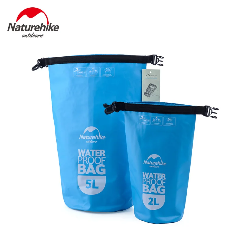 NatureHike 2L 5L Waterproof Bags PVC Phone Pouch Beach Swimming Bags Ultralight Camping Hiking Drifting Outdoor Sport Dry Bag