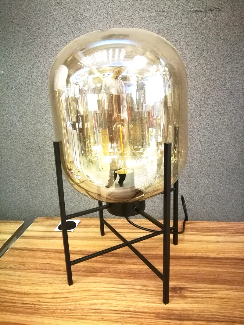 Candeeiro de Mesa Luz da Mesa Nova Chegada Criativo Simples Abajur Vidro Preto E27 Edison Arte Casa Loja Restaurante Decoração Iluminação 3 edison arte casa loja restaurante decoração iluminação