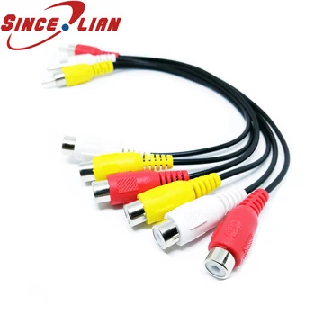 

SINCILIAN 25cm 3RCA Male-6RCA Female Plug Splitter Audio Video Line AV TV DVD Adapter Cable TV Computer Conversion Line