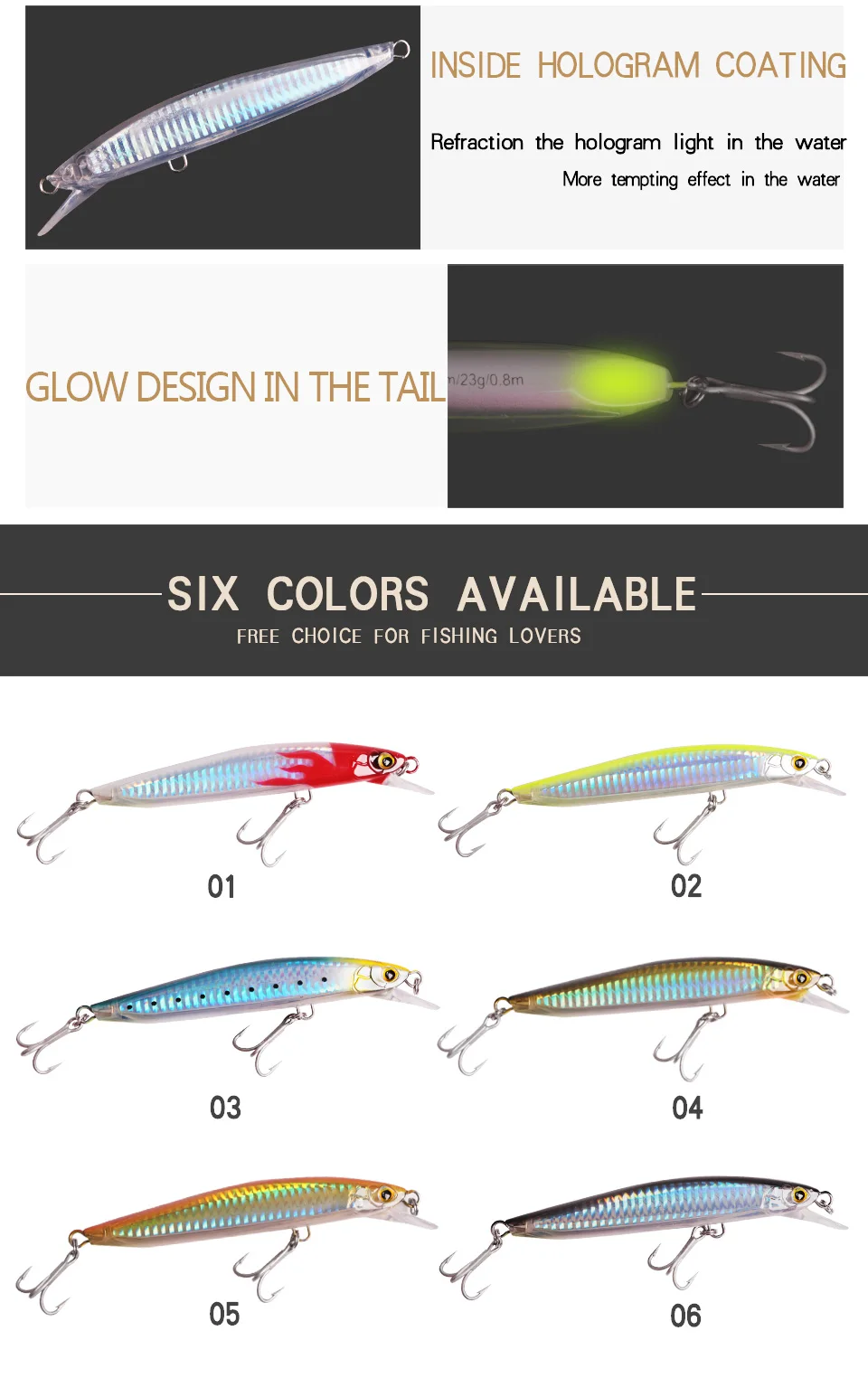 Kingdom Fishing Lures Saltwater 120mm23g,130mm30g Floating Artificial Bait Minnow Wobblers Hard Lure Model 7502 (6)