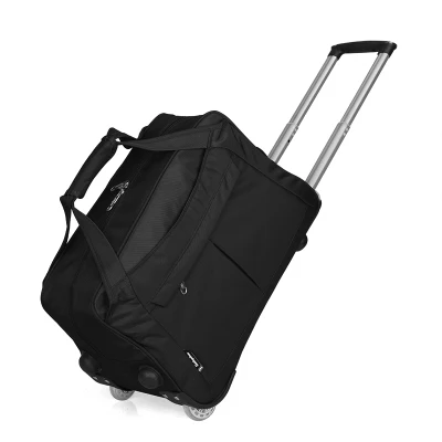 Модные Туристические сумки для женщин и мужчин, дорожные сумки на колесиках, дорожные сумки на колесиках, сумки для багажа на колесиках - Цвет: Черный
