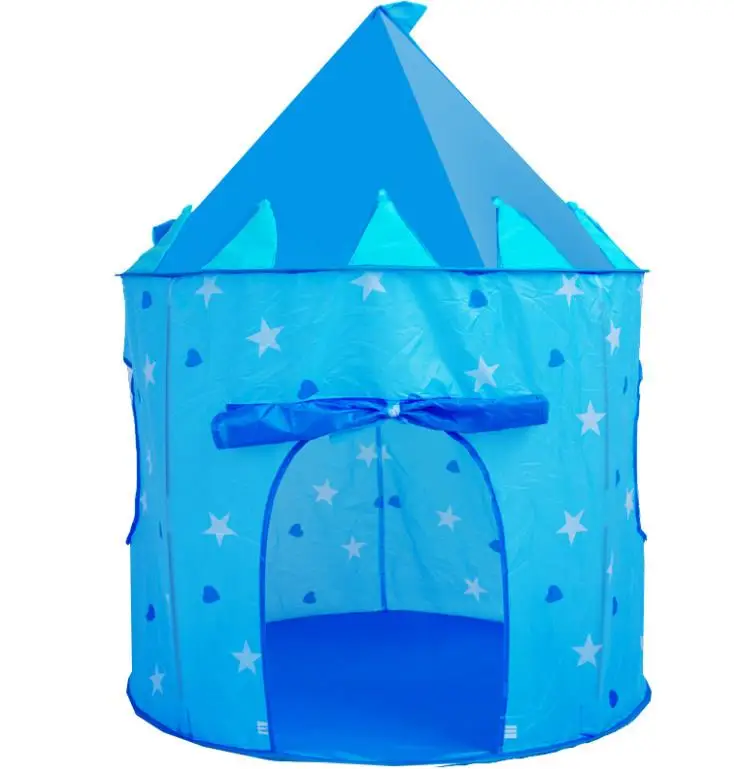 Cubby House Playhouse for Kids Cartoon Castle Tent Dome Indoor Outdoor Play Toys Tents For Girl Boy Children Gifts blue pink