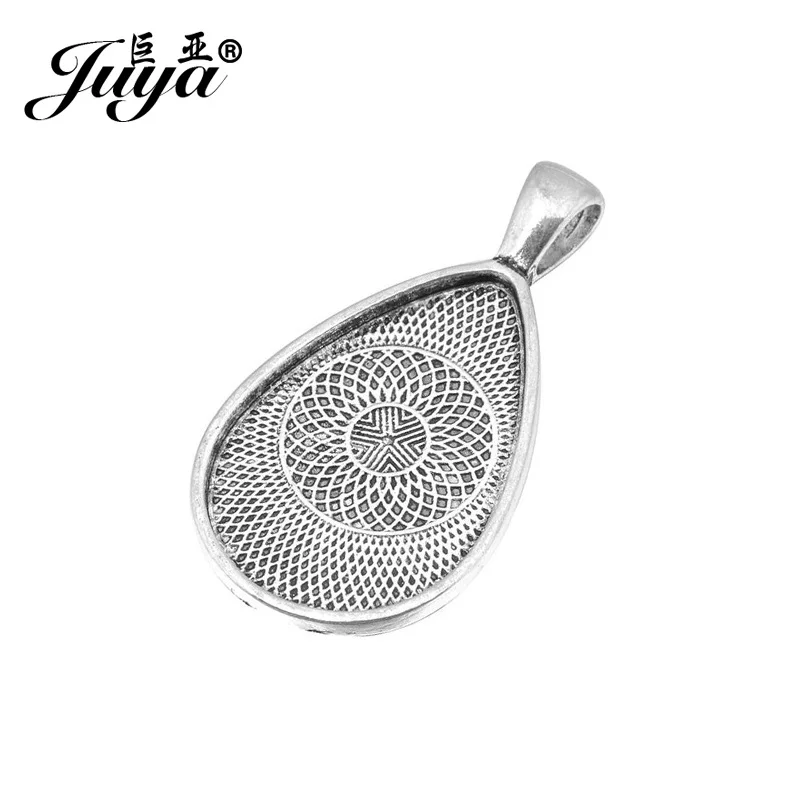 

JUYA China Cabochon Blanks Suppliers 6pcs/set 20x30mm Drop Shape High Quality Cameo Cabochon Base Setting Pendant Tray AD0046