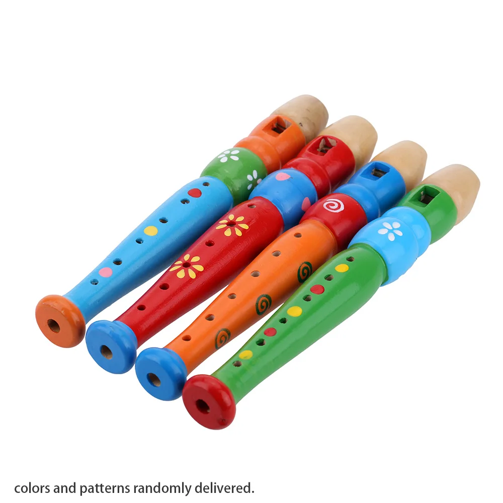 

Wooden Piccolo Flute Sound Musical Instrument Early Education Toy Gift for Baby Kid Child Randomly Delivered