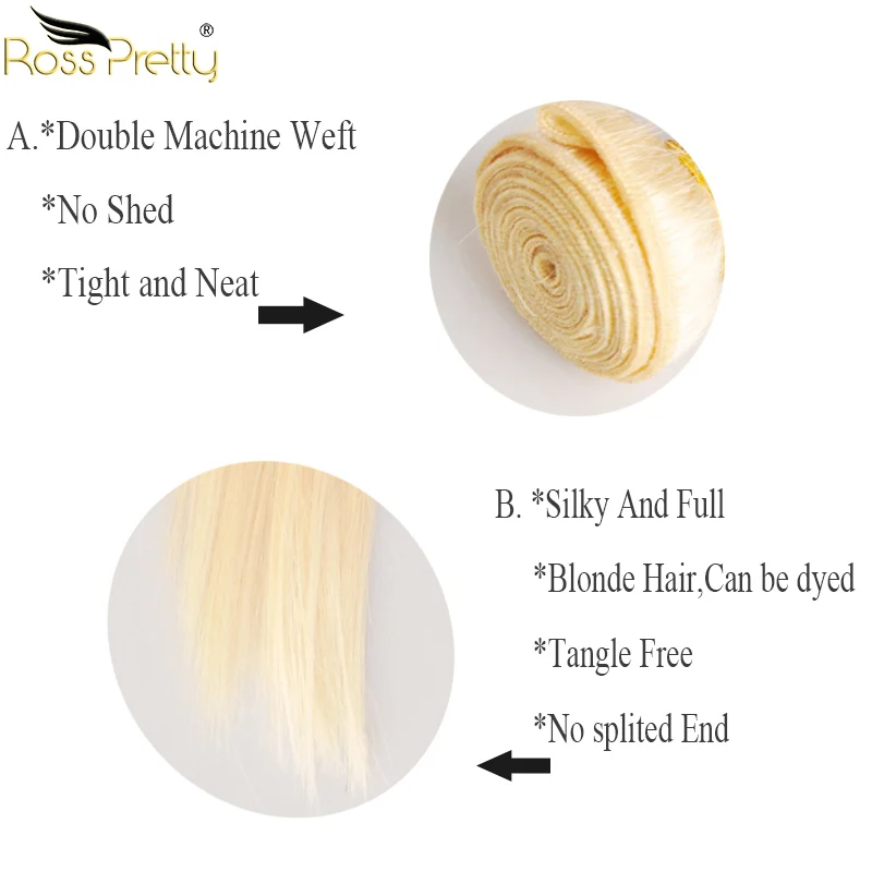 Росс Pretty Remy индийские прямые волосы пряди с закрытием блонд Цвет Кружева