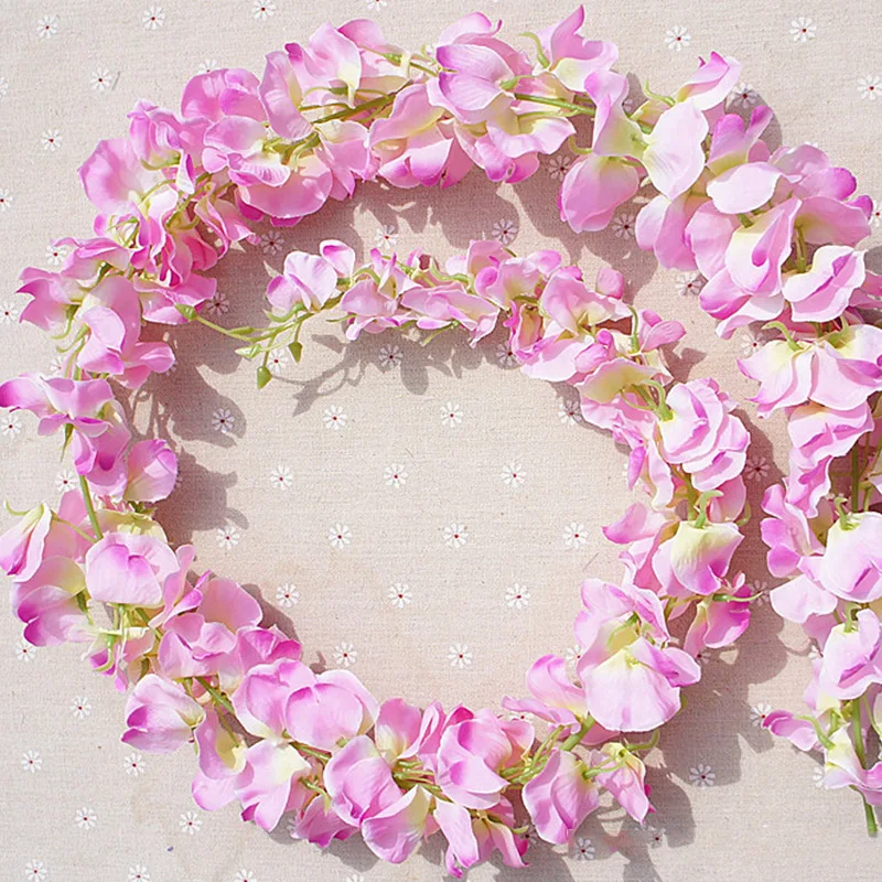 Beautiful White Artificial Silk Wisteria Flowers Hanging Fake Hydrangea