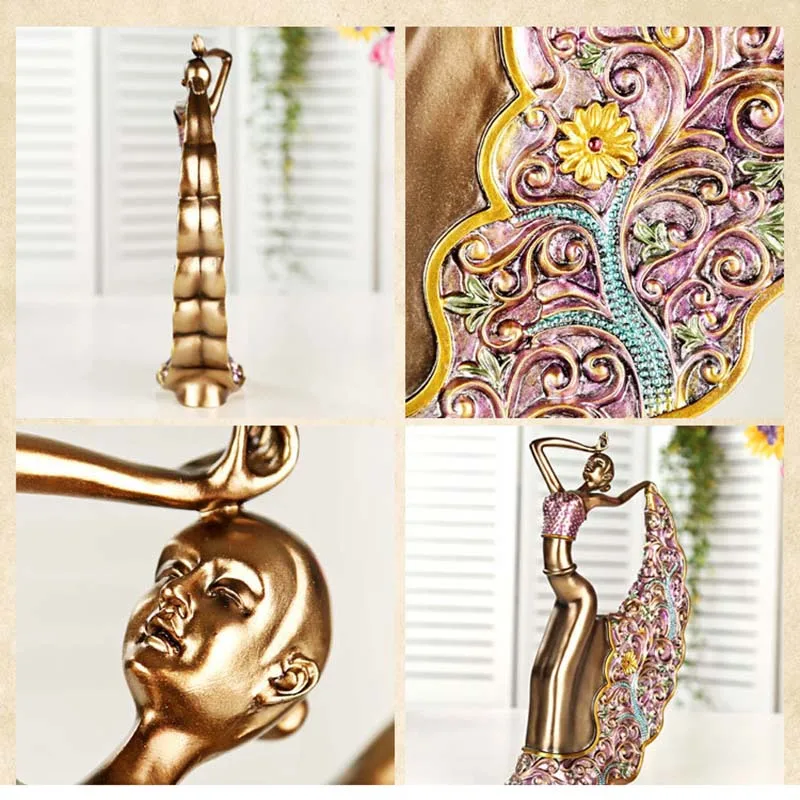 Resin Crafts Dancing Girl Wedding Decoration Figurines Miniatures Ornament Vintage Home Decor Accessories Valentines Day Gifts (5)