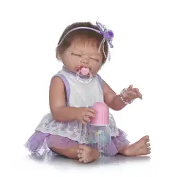50 см всего тела силикона Bebe Reborn Спящая девочка куклы 20 "мягкий винил новорожденный Детки Водонепроницаемый купаться игрушка подарок на