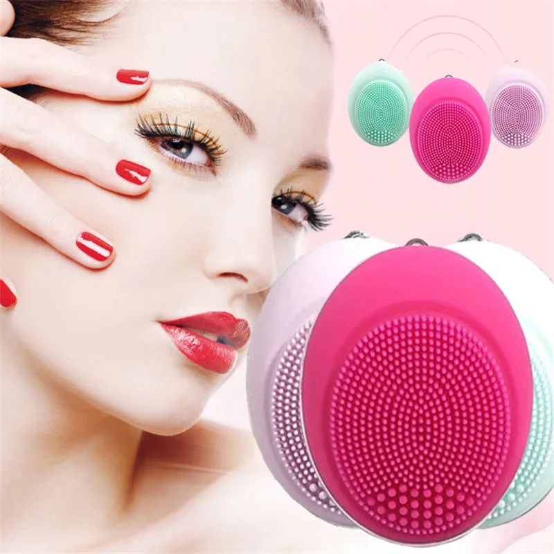 

Electric Silicone Facial Cleansing Brush Sonic Vibration Massage USB Rechargeable Smart Ultrasonic Face Cleaner