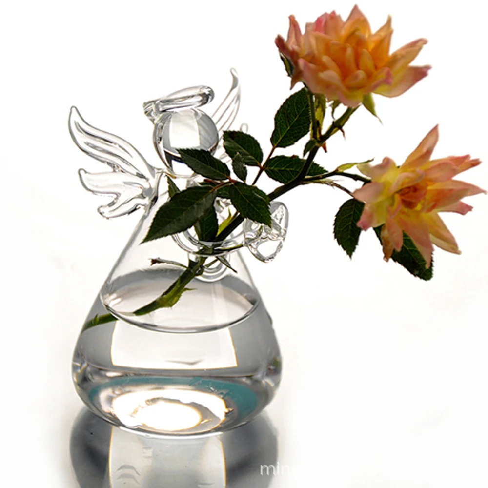 Hot SALE 2PCS Crystal Flower Pots Planters Creative Handblow Angel