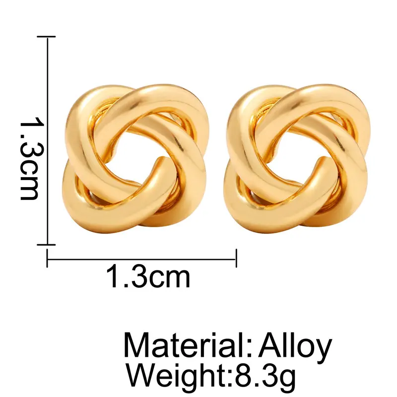 Серьги-гвоздики IF ME в винтажном стиле, золотой неровный геометрический узел, для женщин и девушек, Круглые, массивные, Oorbellen, вечерние, ювелирное изделие, подарок, новинка