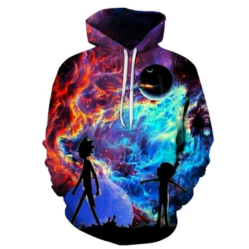 

Galaxy Hoodies Men Hoody 3D Sweatshirt Rick and Morty Tracksuit Funny Pullover Cartoon Coat Streetwear Clothing Dropship XS-7XL