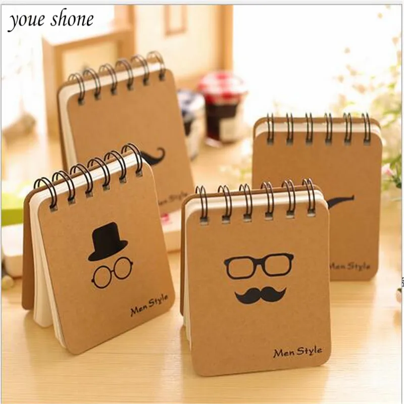 

1pieces 10*8.5cm Creative Beard Coil Portable Mini Notebook Student Student Word Record books Office notes