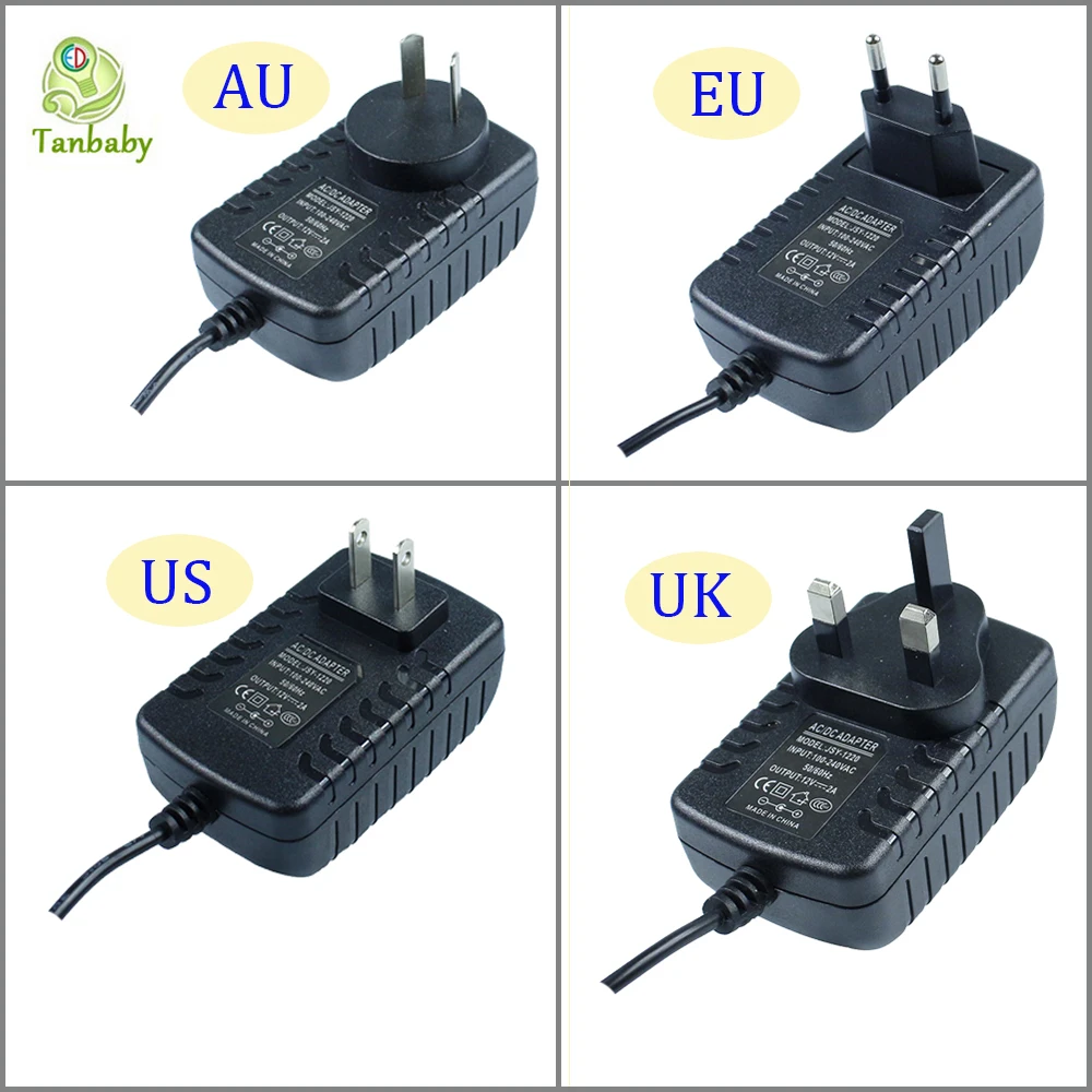 24 Вт светодиодный адаптер питания+ разъем постоянного тока 5,5x2,1 мм AC110V 220V to DC12V 2A импульсный трансформатор источник питания для светодиодный ленты