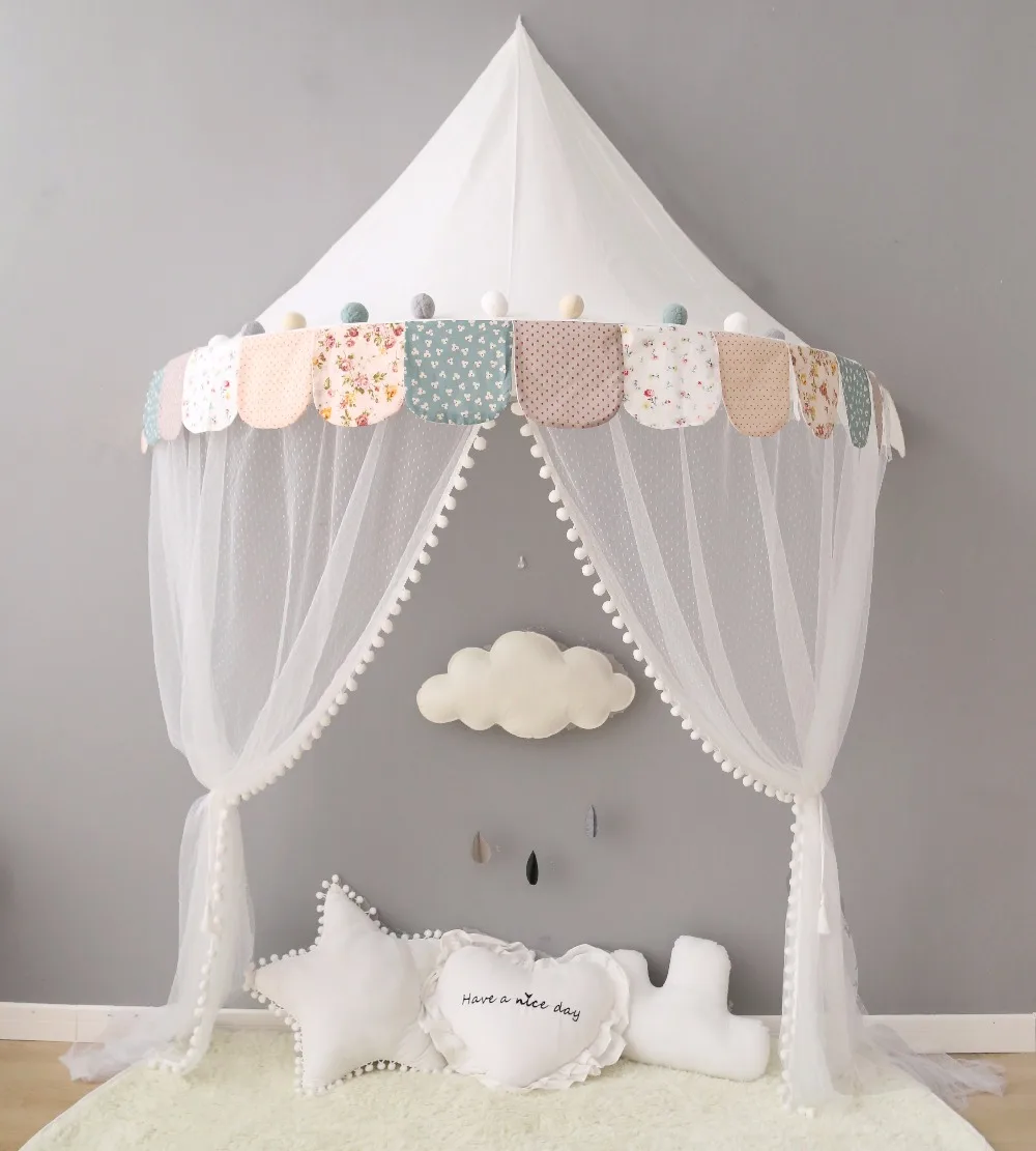 ziekte Vorige tevredenheid Katoenen Baby Canopy Bedden Kids Tenten en Playhouses Peuter Bed Tent met  Klamboe Tipi Spelen Tent Teepees voor Kinderen geschenken|Speelgoed tenten|  - AliExpress