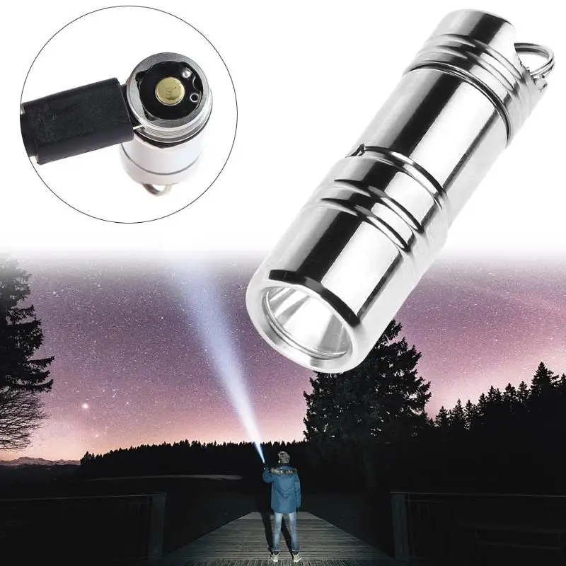 Mini 80LM USB Rechargeable LED Torch Flashlight XPG R5 Super Mini LED Torch Keychain Stainless Steel Flashlight