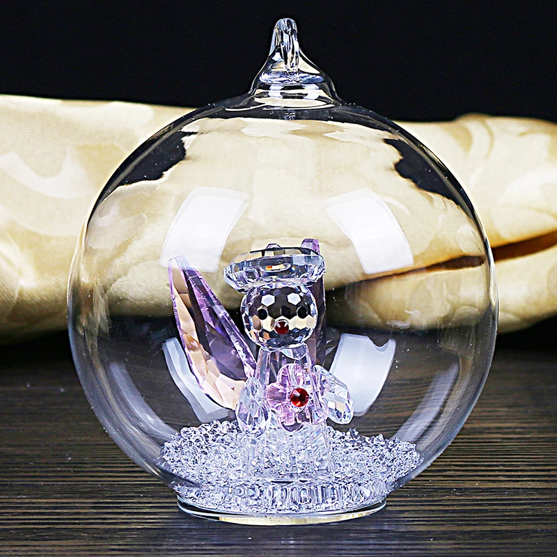 H D Hanging Glass Christmas Balls Tree Ornaments Decoration Crystal Angel Figurine In A Glass Dome Collectible Gifts For Kids Figurines Miniatures Aliexpress