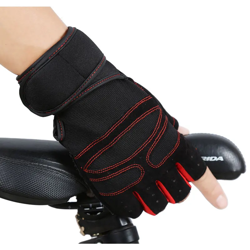 Queshark Gym Gloves Sports Exercise Weight Lifting Gloves Body Building Training Wrist Support Wrap Sport Fitness Gloves